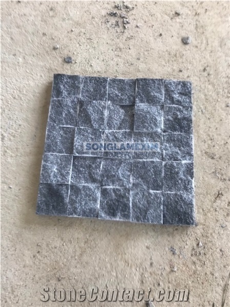Dark Grey Marble One Face Split Cobblestone