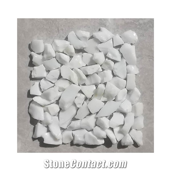 White Color Gd-001 Artificial Glass Stone for Terrazzo Tiles
