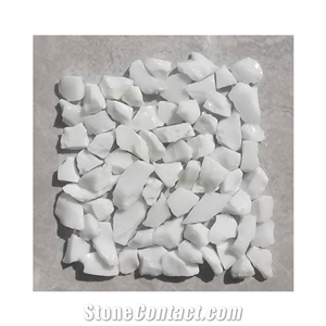 White Color Gd-001 Artificial Glass Stone for Terrazzo Tiles