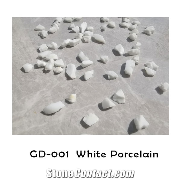 White Color Gd-001 Artificial Glass Stone for Terrazzo Tiles