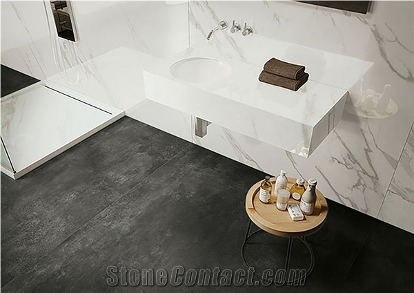 3d Print Calacatta Synthetic Marble Slab Bathroom Wall Tile