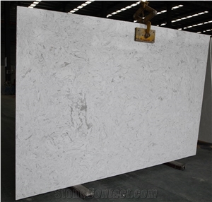 Grey Cararra Slabs Engineered Marble Factory Direct Sell