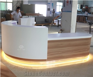 Modern Curved Dental Clinic Solid Surface Reception Desk