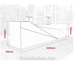 New Design Solid Surface Medical Office Reception Desk