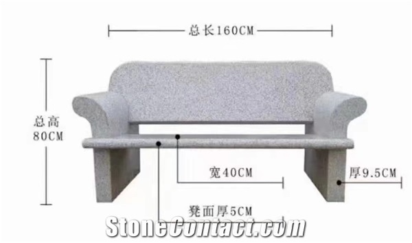 Cheap Street Stone Bench Outdoor Furniture Set