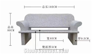 Cheap Street Stone Bench Outdoor Furniture Set
