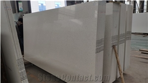 Artificial Crystal Snow White Quartz Slabs for Countertop