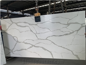 Quartz Stone White Calacatta Engineer Slabs