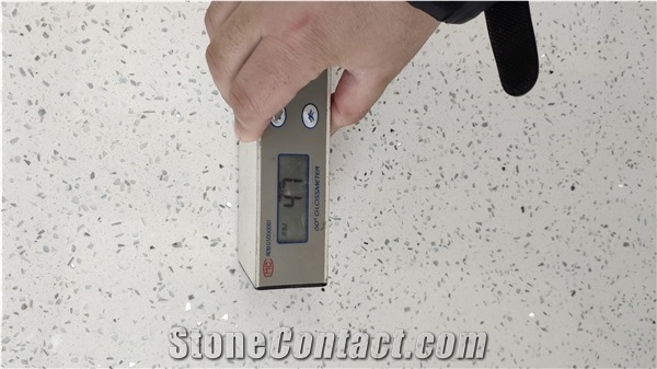 Sparkle Big Grain White Quartz Slabs Engineer Stones