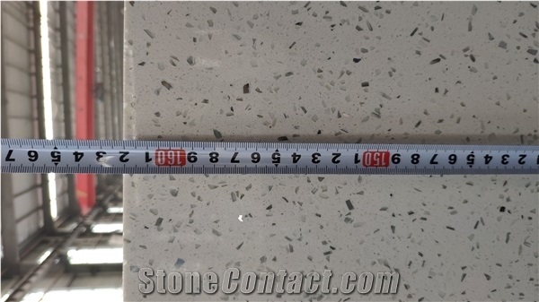 Sparkle Big Grain White Quartz Slabs Engineer Stones