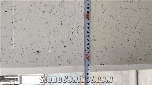 Sparkle Big Grain White Quartz Slabs Engineer Stones