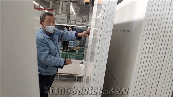 Sparkle Big Grain White Quartz Slabs Engineer Stones