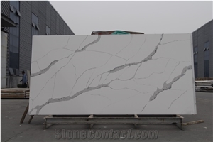 2021 New Design Gold Veins Artificial Quartz Calacatta