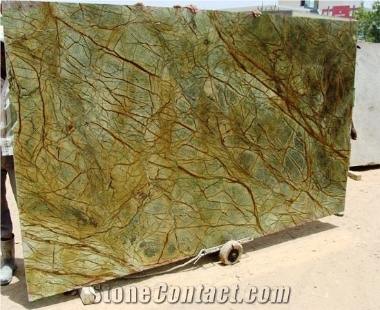 Rainforest Green Marble Tiles, Slabs