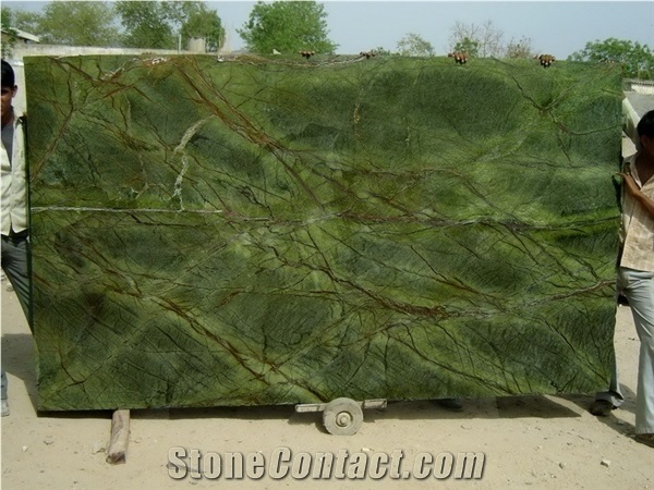 Rainforest Green Marble Tiles, Slabs