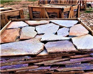Quartzite Flagstones Gray / Pink Mix Crazy Pattern