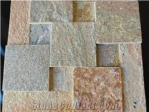Sawn Cut Florania Pink Mix Color Quartzite Tiles