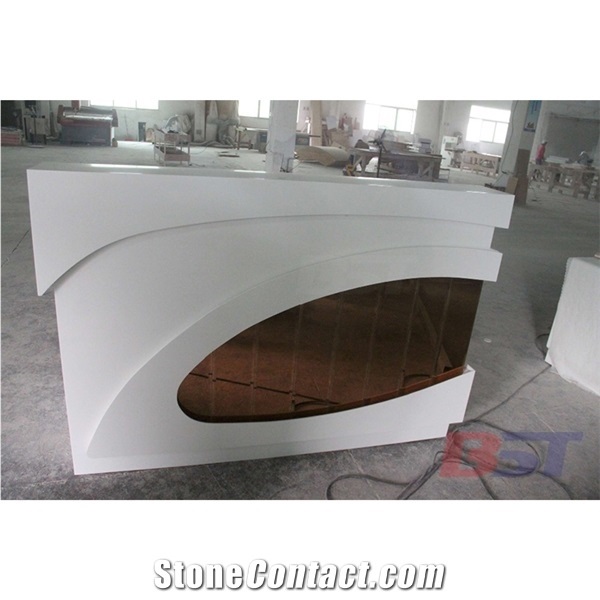 Artificial Stone Custom Design Furniture Solid Surface Reception Desk