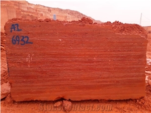 Azarshahr Red Travertine Blocks, Iran Red Travertine
