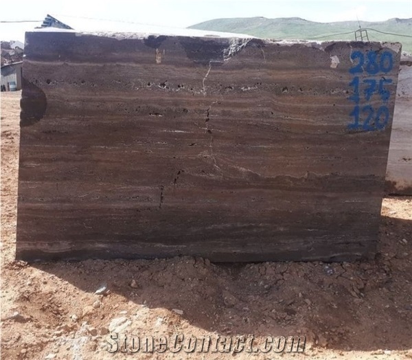 Chocolate Travertine Blocks, Brown Travertine Block