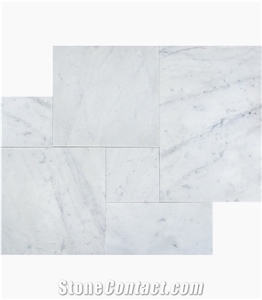 French Pattern Bianco Bella Brushed Marble Tile
