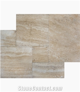 French Pattern Malibu Premium Select Tumbled Travertine Tile