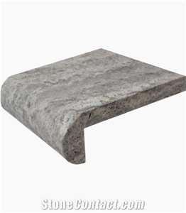 Silver Premium-Select Tumbled Travertine Pool Coping