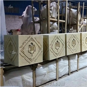 Cube Faux Sandstone Garden Theme Park Lamps