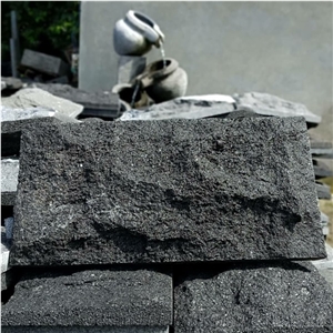 Black Candi Andesite Split Wall Tiles, Indonesia Black Andesite