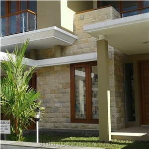Palm Palimo Split Yellow Palimanan Sandstone Wall Stone