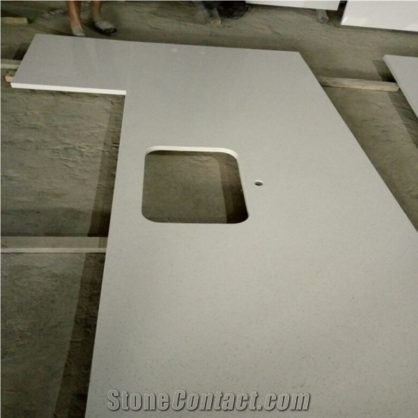 American Style Pure White Quartz Kitchen Countertops