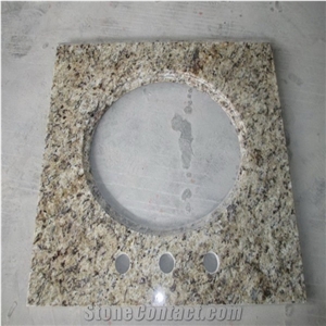 Bathroom Vanity Tops with Sinks in Yellow Granite