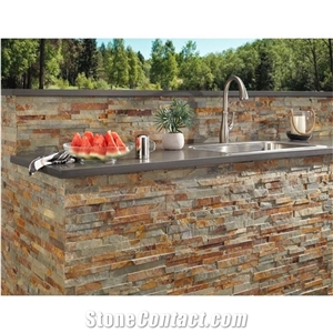 Grey White Quartzite Culture Stone Cladding Stone