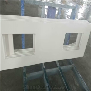 Sparkling Artificial Quartz Countertop Double Sink