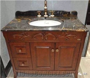 White Granite Double Sink Vanity Tops