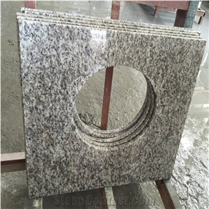 White Granite Single Sink Bathroom Vanity Tops