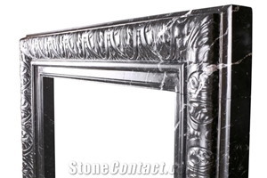 Popular Good Quality Black Marble Mantel Electric Fireplace