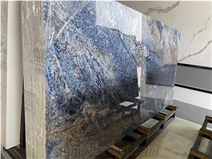 Azul Bahia Artificial Granite Sintered Slab Wall Matched Azul Bahia Artificial Granite Sintered Slab Wall Matched