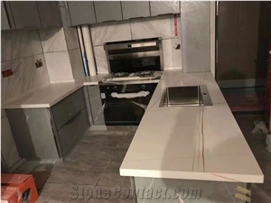 Bianco Sahara St.Laurent Marble Sintered Kitchen Countertop Bianco Sahara St.Laurent Marble Sintered Kitchen Countertop