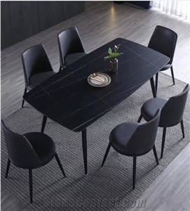 Nero Sahara St. Laurent Sintered Marble Rectangle Dinner Table