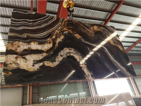 Black and Gold Namco Quartzite Slab