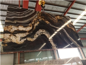 Black and Gold Namco Quartzite Slab