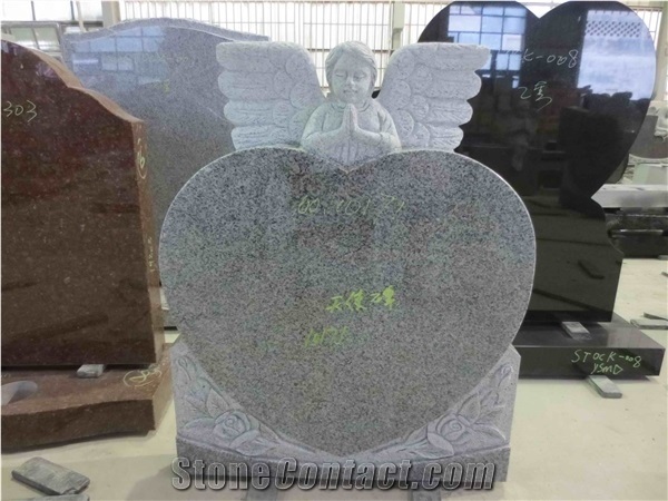 Black/Grey/Red Granite Tombstone Headstone Monument Grave