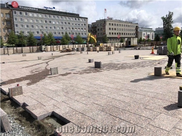 Carmen Red Granite Flamed,Finland Red,Cubestone Pavers