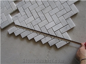 Herringbone,Bianco Carrara White Mosaic,Decorative Marble