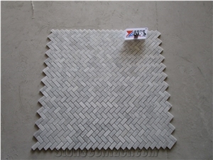 Herringbone,Bianco Carrara White Mosaic,Decorative Marble