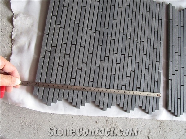 Linear Strips,Chinese Andesite Mosaic,Black Decoration