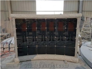 48 Niches with India Black and G603 Gray Granite Columbarium Design
