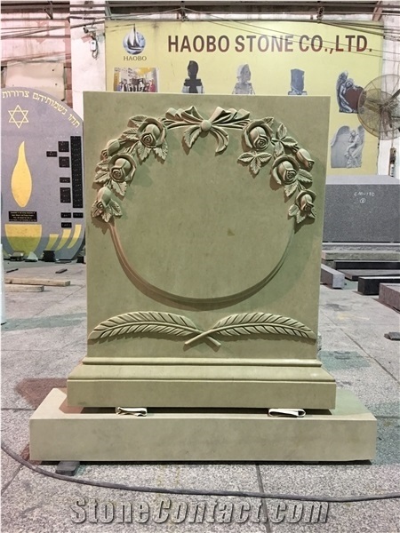 Rose Design Headstone for Cemetery