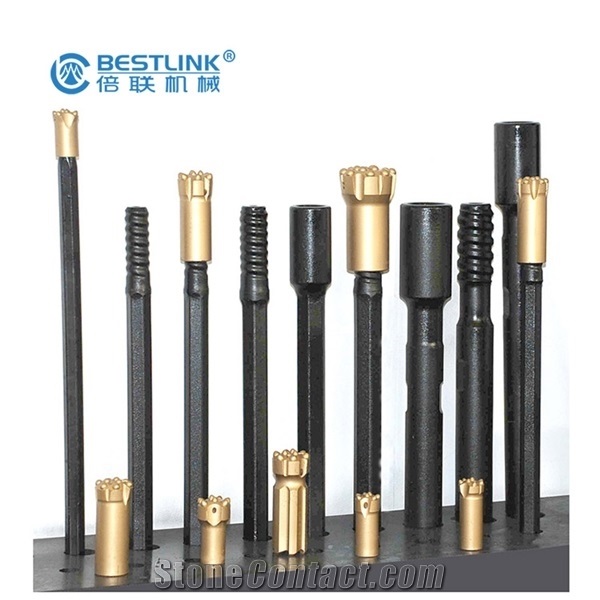 R25 Thread Shank End Rod with Button Bits & Coupling Sleeve
